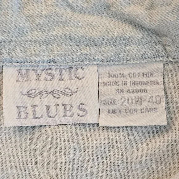 READ Vintage Mystic Blues Button Up Shirt Womens 20W Plus Long Sleeve Denim 90s - Picture 4 of 9